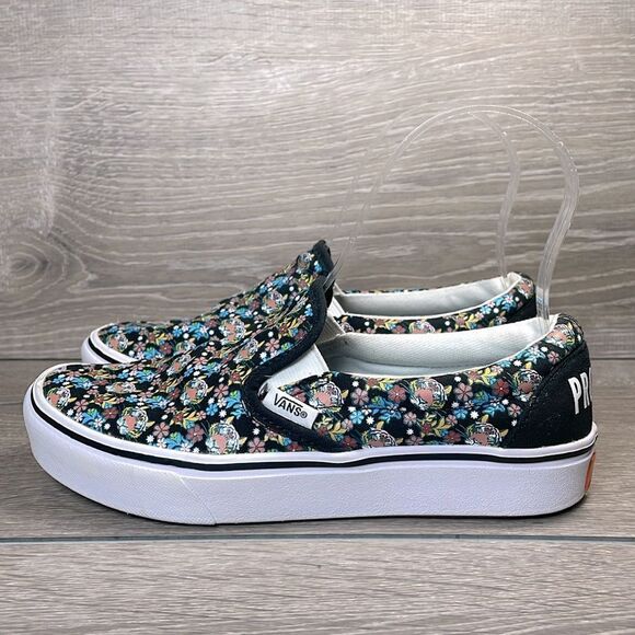 Vans x Discovery Project Cat Little Girl Sz 3 Comfy Cush Slip On Floral Sneakers - Picture 3 of 11